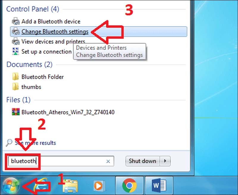 Nhấn chọn Change Bluetooth Settings